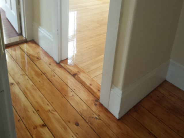 Damaged Pine Floor Refinishing