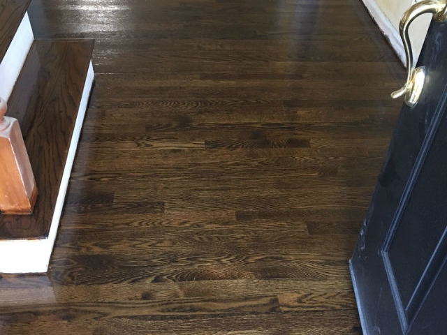 Tile Rip Up & CUstom Stain Oak Floors Installed in Bedford, NH