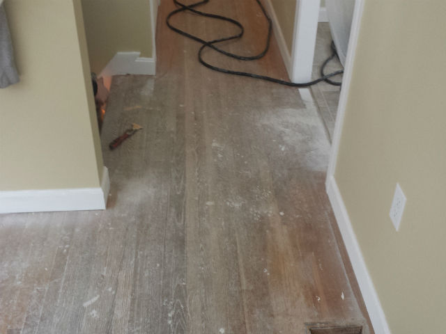 Damaged Oak Floor Refinishing