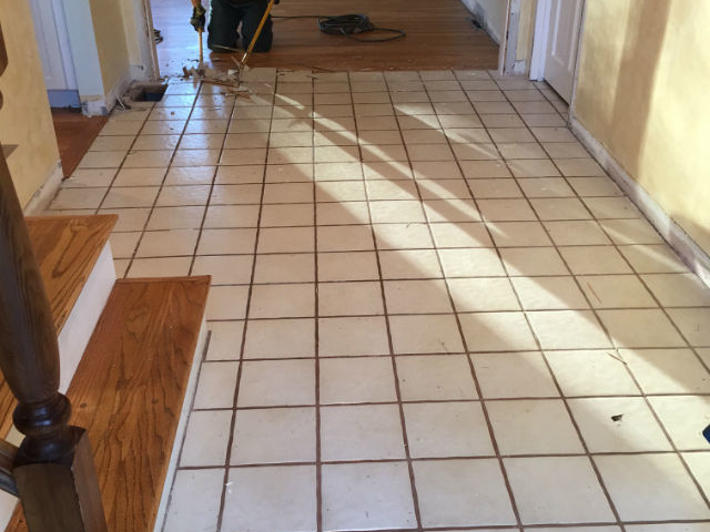 Tile Rip Up & CUstom Stain Oak Floors Installed in Bedford, NH